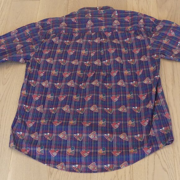 John Ashford Vintage Navy Blue Large Short Sleeve Button Down Shirt - Picture 5 of 5